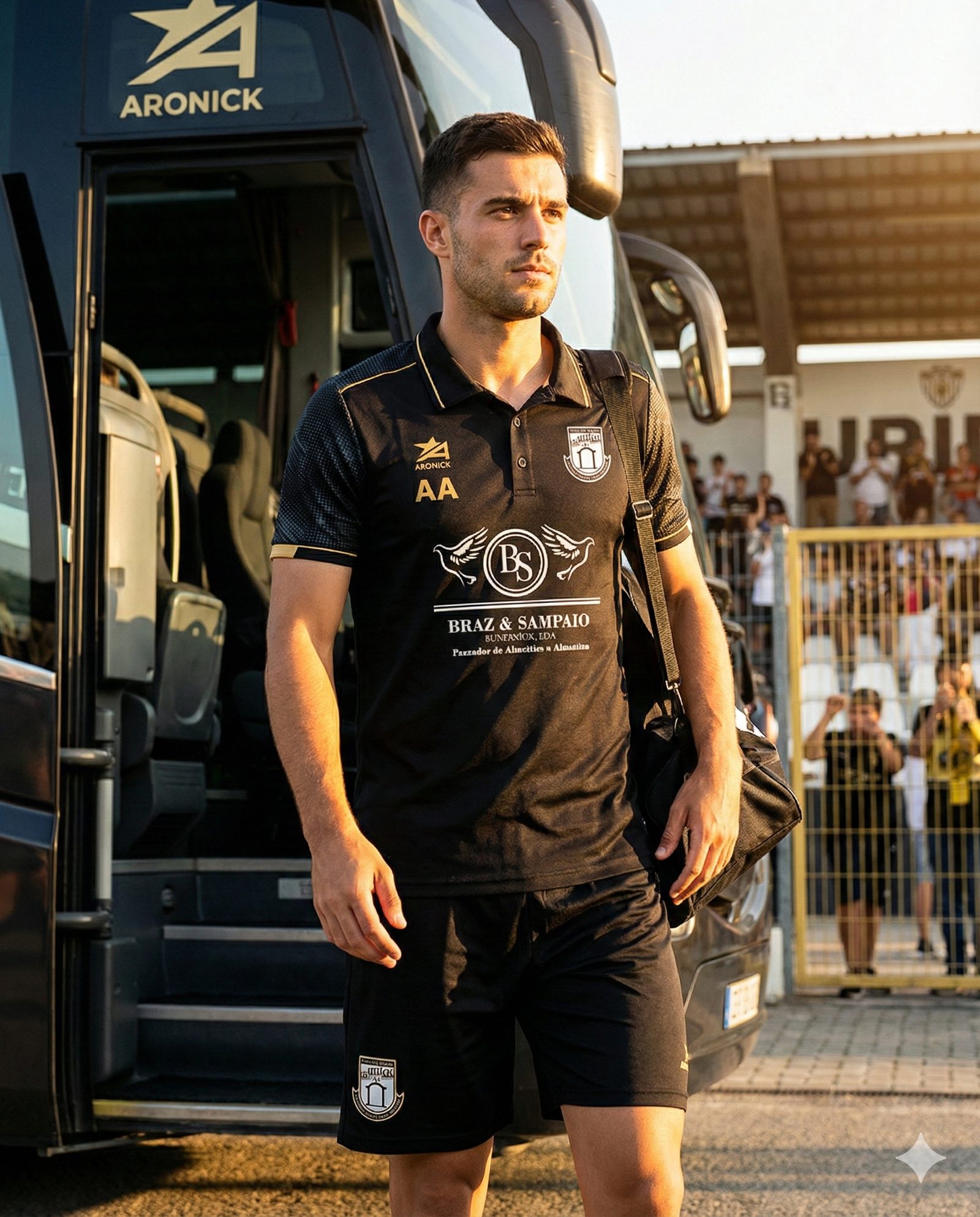 Chegada da equipa, equipamento de representação Aronick